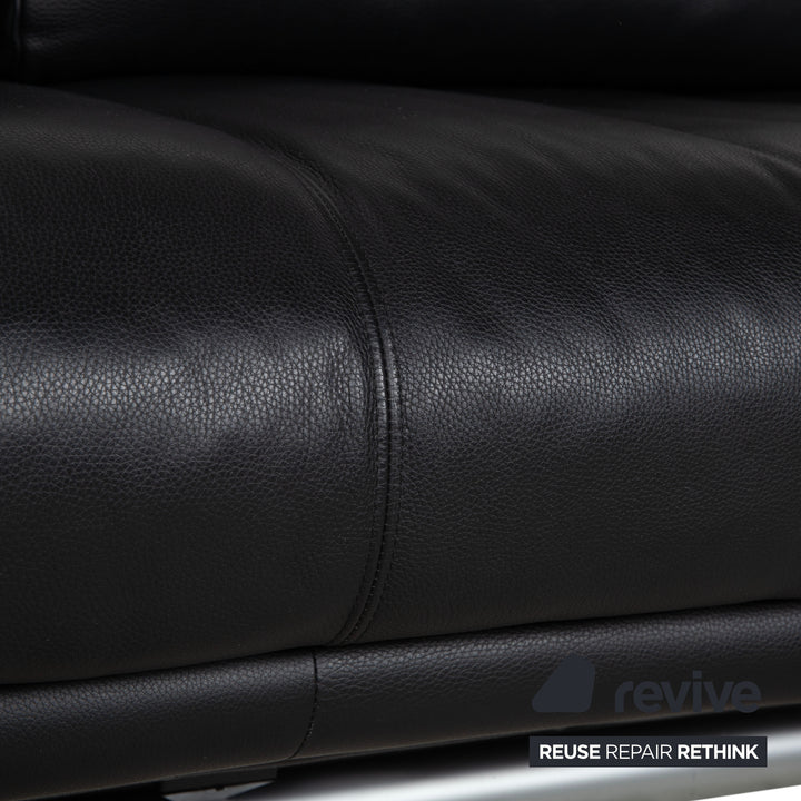 Rolf Benz 6500 Zweisitzer Leder Sofa Schwarz Couch manuelle Funktion