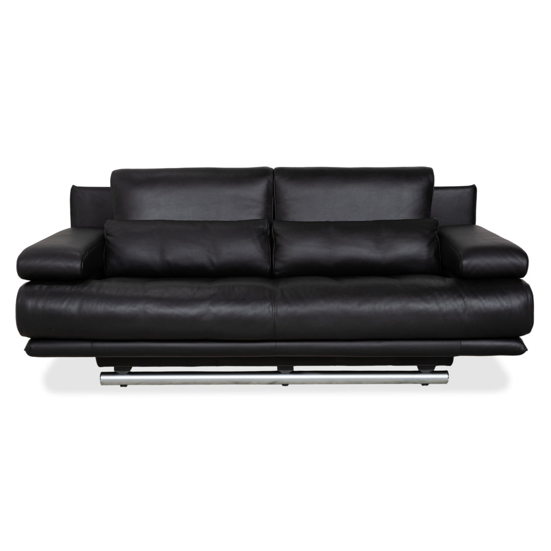 Rolf Benz 6500 Zweisitzer Leder Sofa Schwarz Couch manuelle Funktion