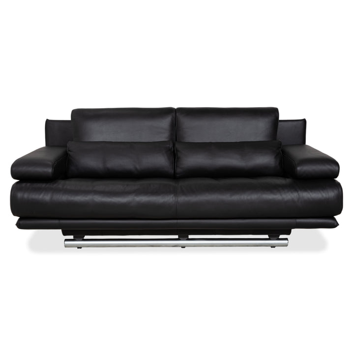 Rolf Benz 6500 Zweisitzer Leder Sofa Schwarz Couch manuelle Funktion
