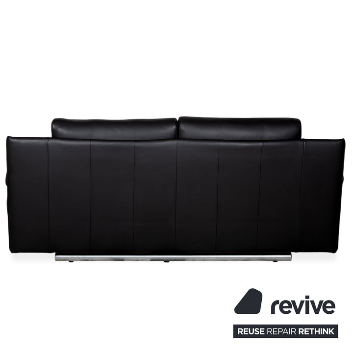 Canapé deux places en cuir noir Rolf Benz 6500 - Fonctionnement manuel