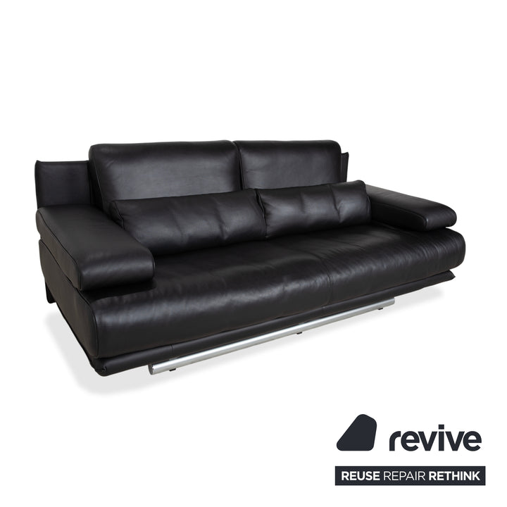 Rolf Benz 6500 Zweisitzer Leder Sofa Schwarz Couch manuelle Funktion