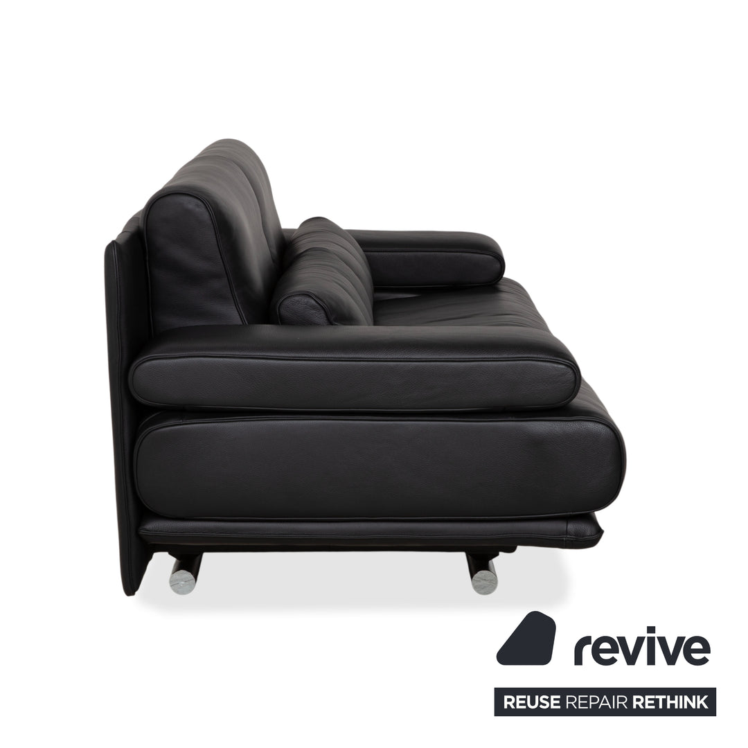 Rolf Benz 6500 Zweisitzer Leder Sofa Schwarz Couch manuelle Funktion