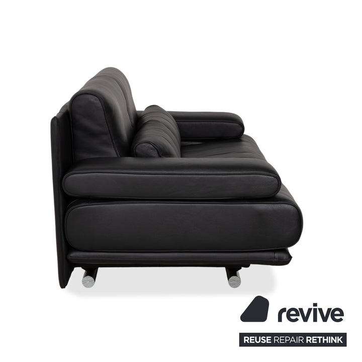 Rolf Benz 6500 Zweisitzer Leder Sofa Schwarz Couch manuelle Funktion