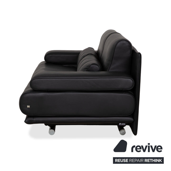 Rolf Benz 6500 Zweisitzer Leder Sofa Schwarz Couch manuelle Funktion