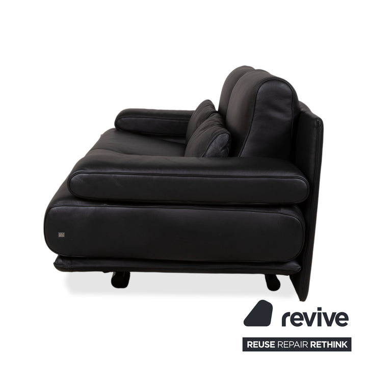 Rolf Benz 6500 Zweisitzer Leder Sofa Schwarz Couch manuelle Funktion