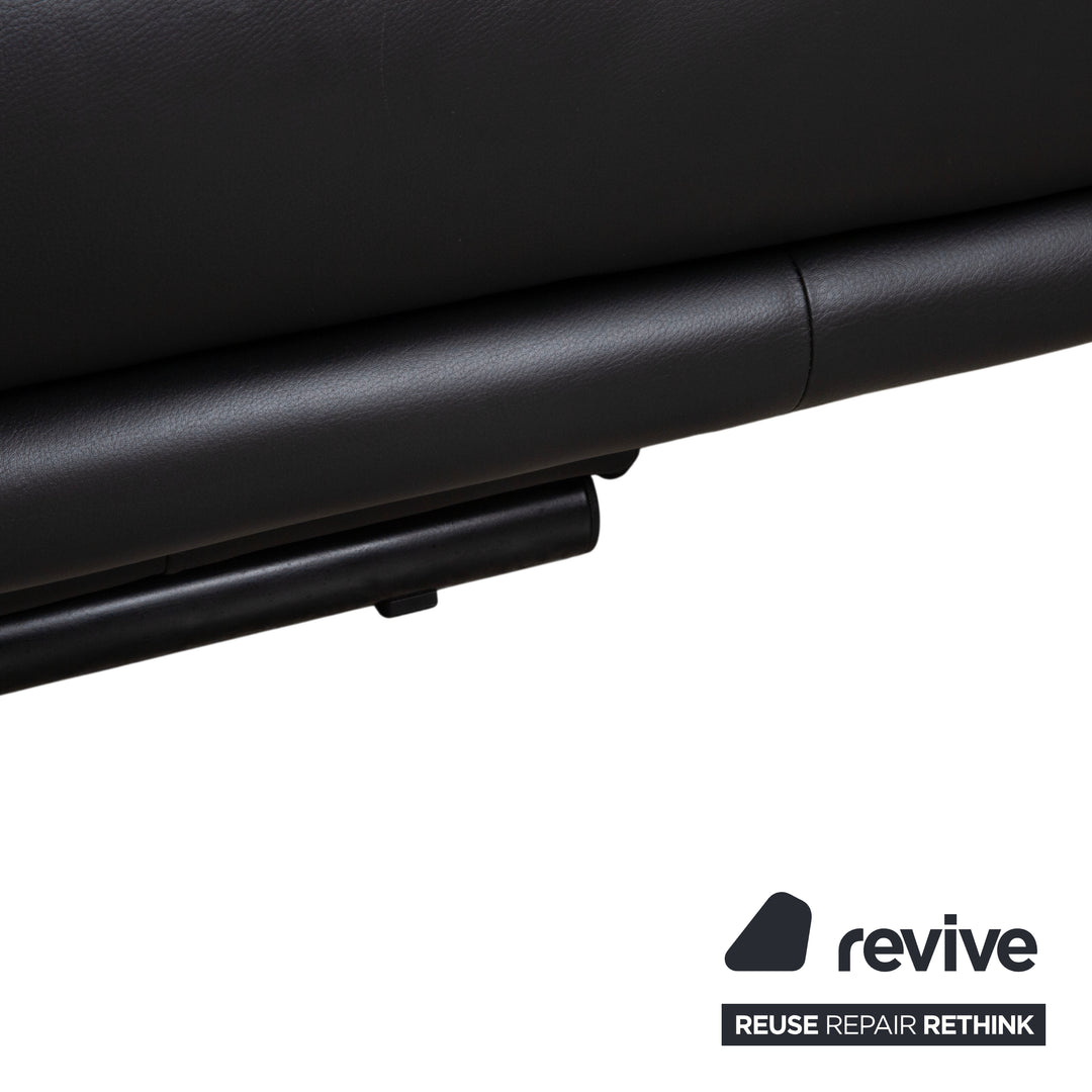 Rolf Benz 6500 Zweisitzer Leder Sofa Schwarz Couch manuelle Funktion