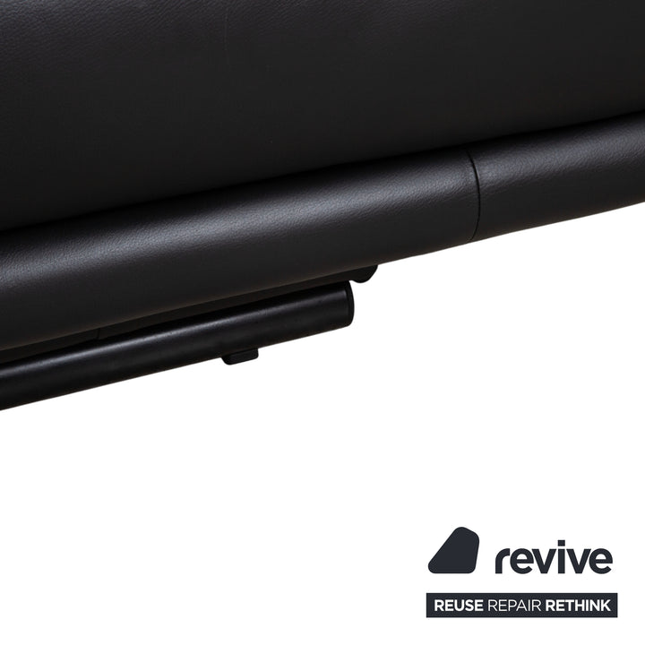 Rolf Benz 6500 Zweisitzer Leder Sofa Schwarz Couch manuelle Funktion