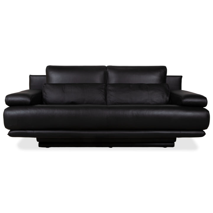 Rolf Benz 6500 Zweisitzer Leder Sofa Schwarz Couch manuelle Funktion