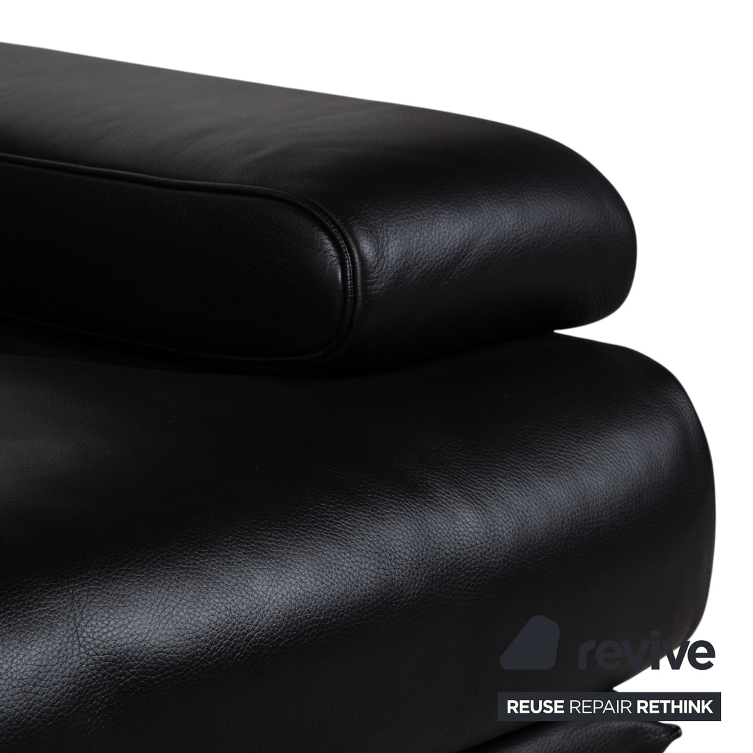 Rolf Benz 6500 Zweisitzer Leder Sofa Schwarz Couch manuelle Funktion