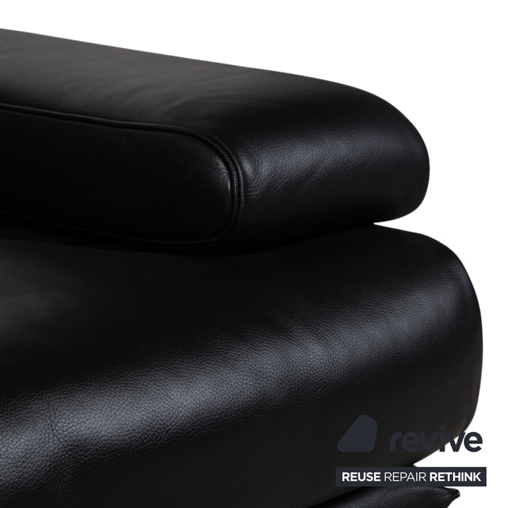 Rolf Benz 6500 Zweisitzer Leder Sofa Schwarz Couch manuelle Funktion