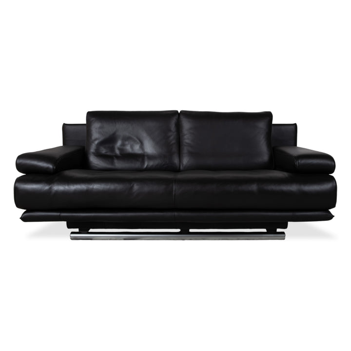 Canapé deux places en cuir noir Rolf Benz 6500 - Fonctionnement manuel
