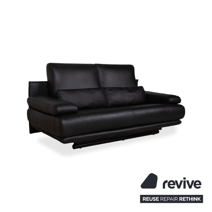 Rolf Benz 6500 Zweisitzer Leder Sofa Schwarz Couch manuelle Funktion