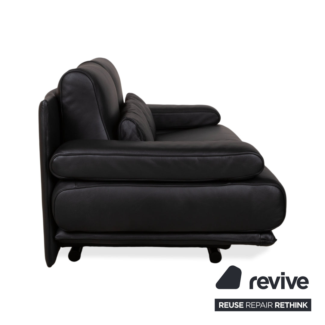 Rolf Benz 6500 Zweisitzer Leder Sofa Schwarz Couch manuelle Funktion