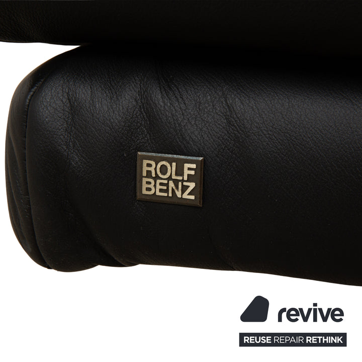 Rolf Benz 6600 Leder Dreisitzer Schwarz Sofa Couch