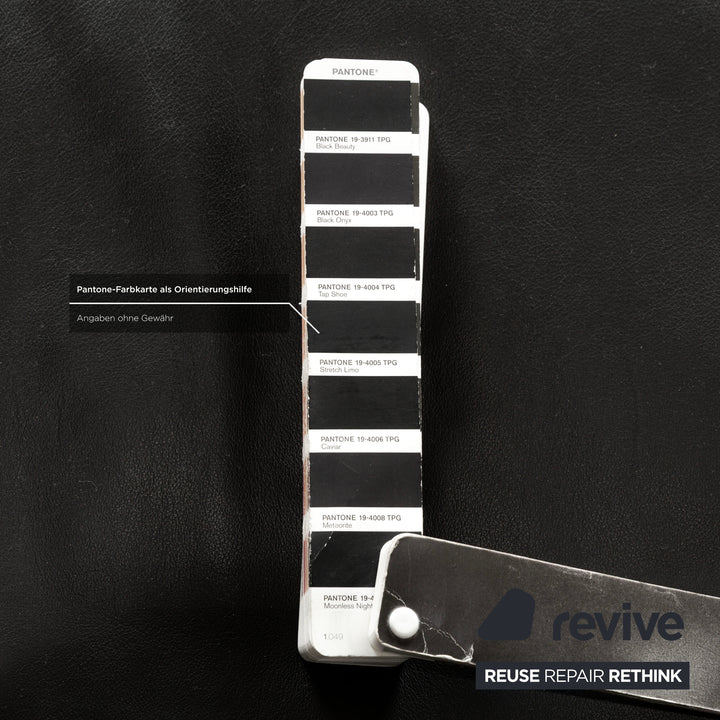 Rolf Benz 6600 leather three-seater black sofa couch