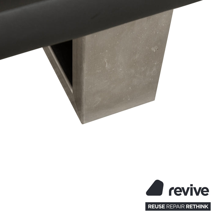 Rolf Benz 6600 leather three-seater black sofa couch