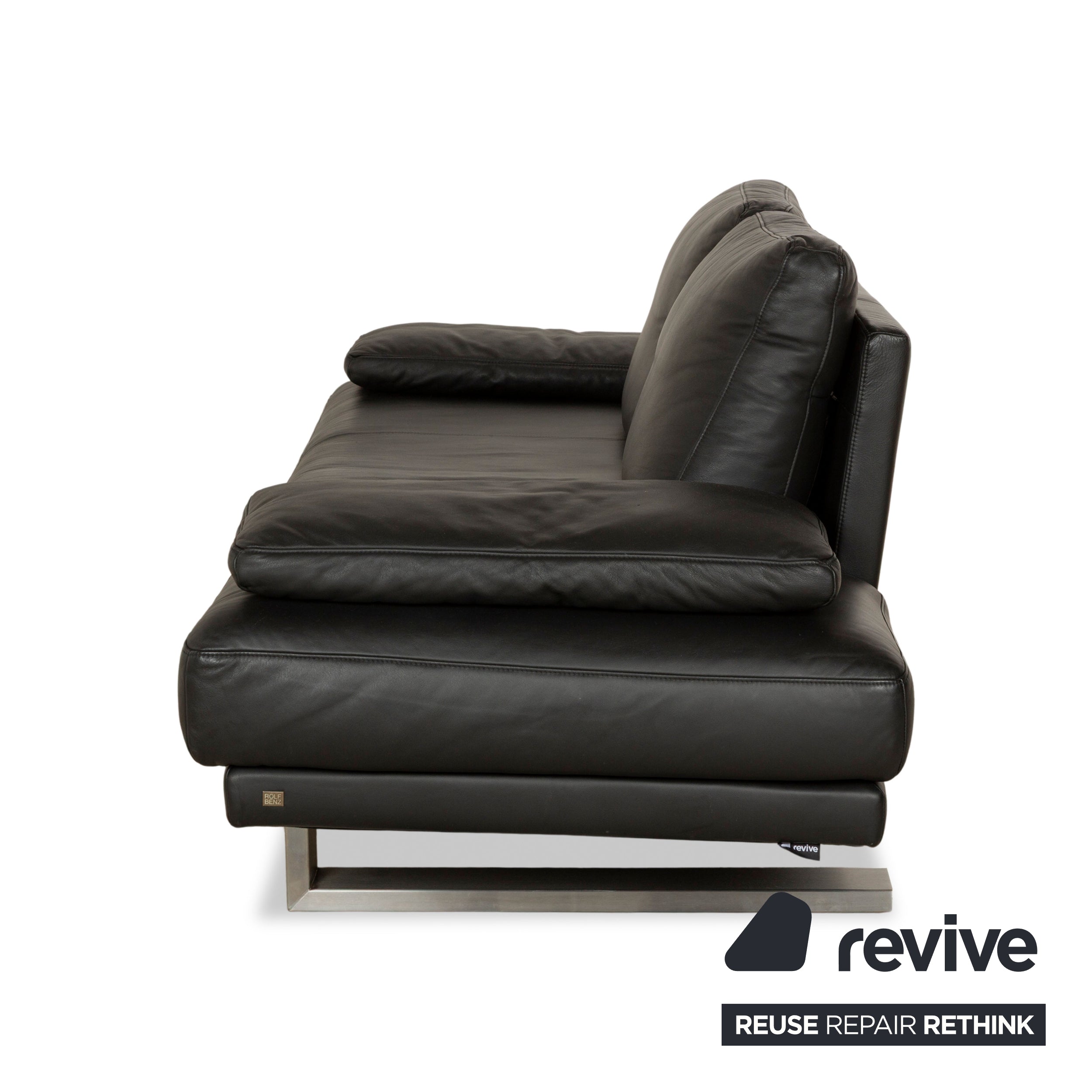 Rolf Benz 6600 Leder Dreisitzer Schwarz Sofa Couch
