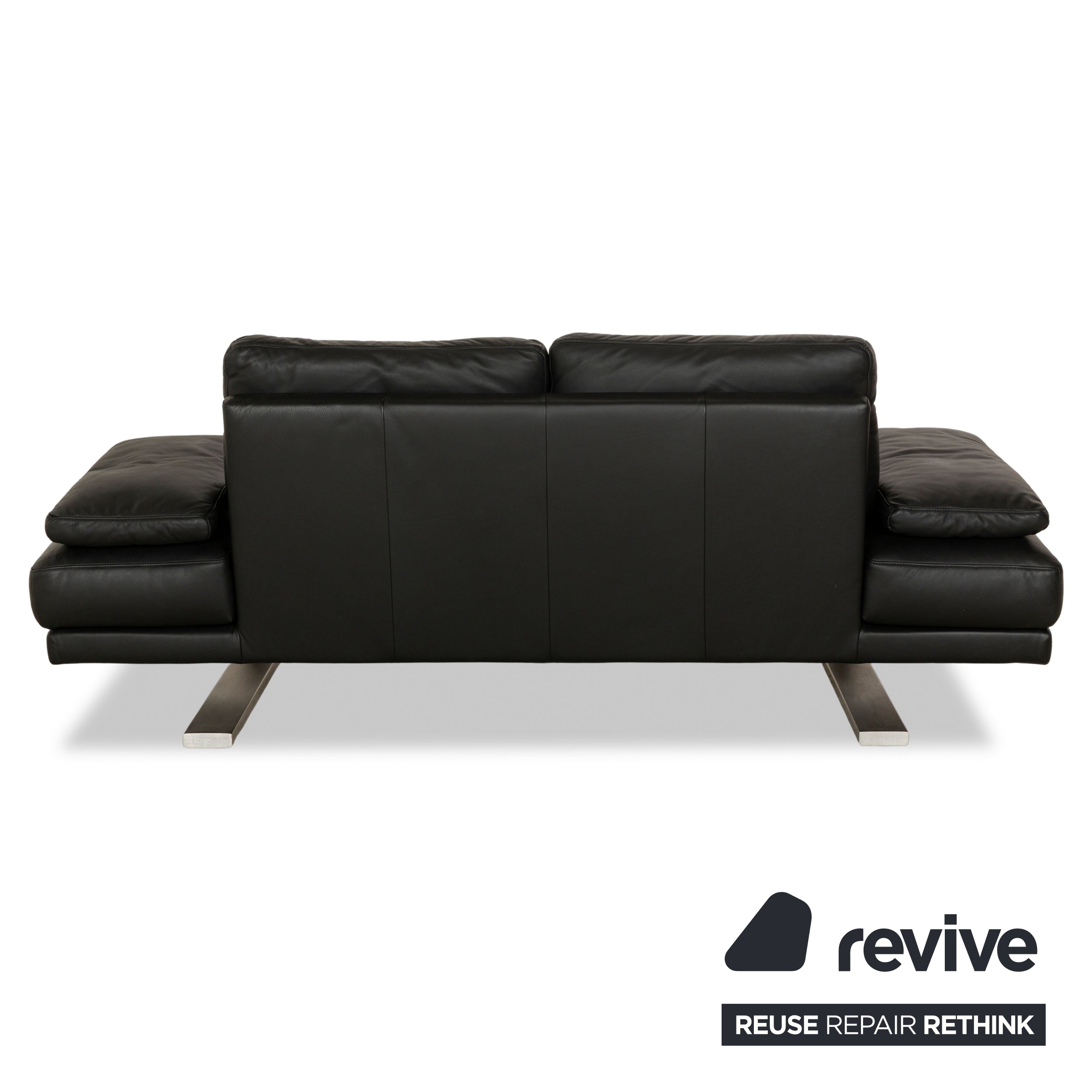 Rolf Benz 6600 Leder Dreisitzer Schwarz Sofa Couch