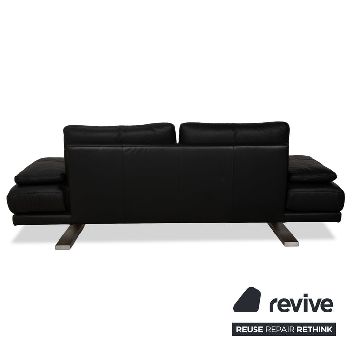 Rolf Benz 6600 Leder Dreisitzer Schwarz Sofa Couch