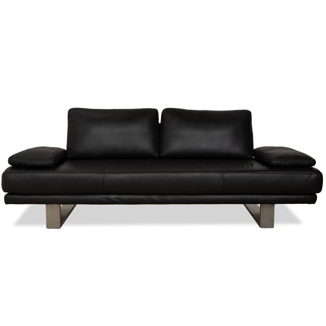 Rolf Benz 6600 Leder Dreisitzer Schwarz Sofa Couch