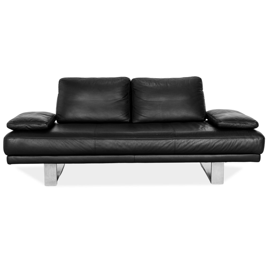 Rolf Benz 6600 leather three-seater black sofa couch