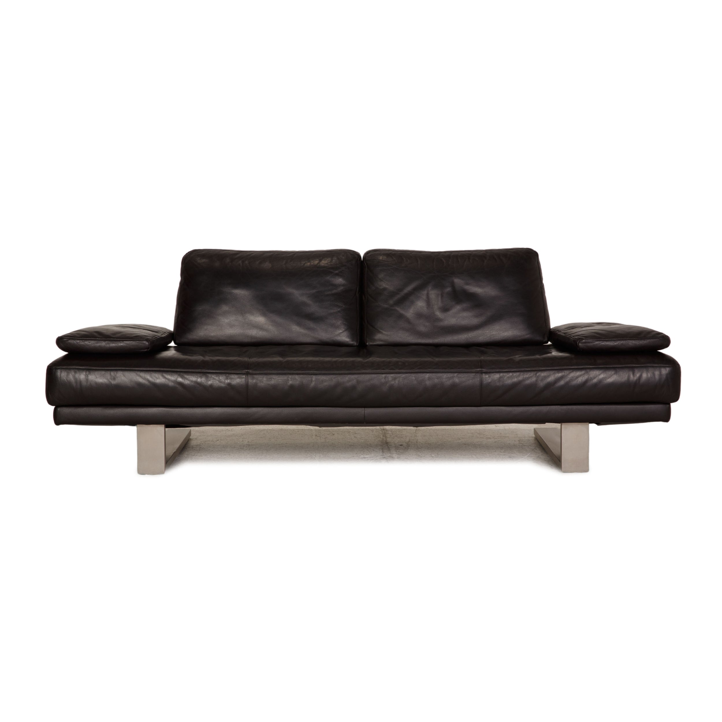 Rolf Benz 6600 Leder Sofa Schwarz Dreisitzer Couch