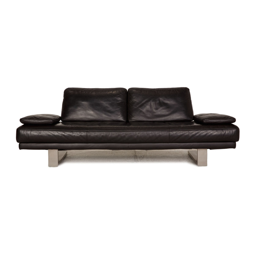 Rolf Benz 6600 Leder Sofa Schwarz Dreisitzer Couch