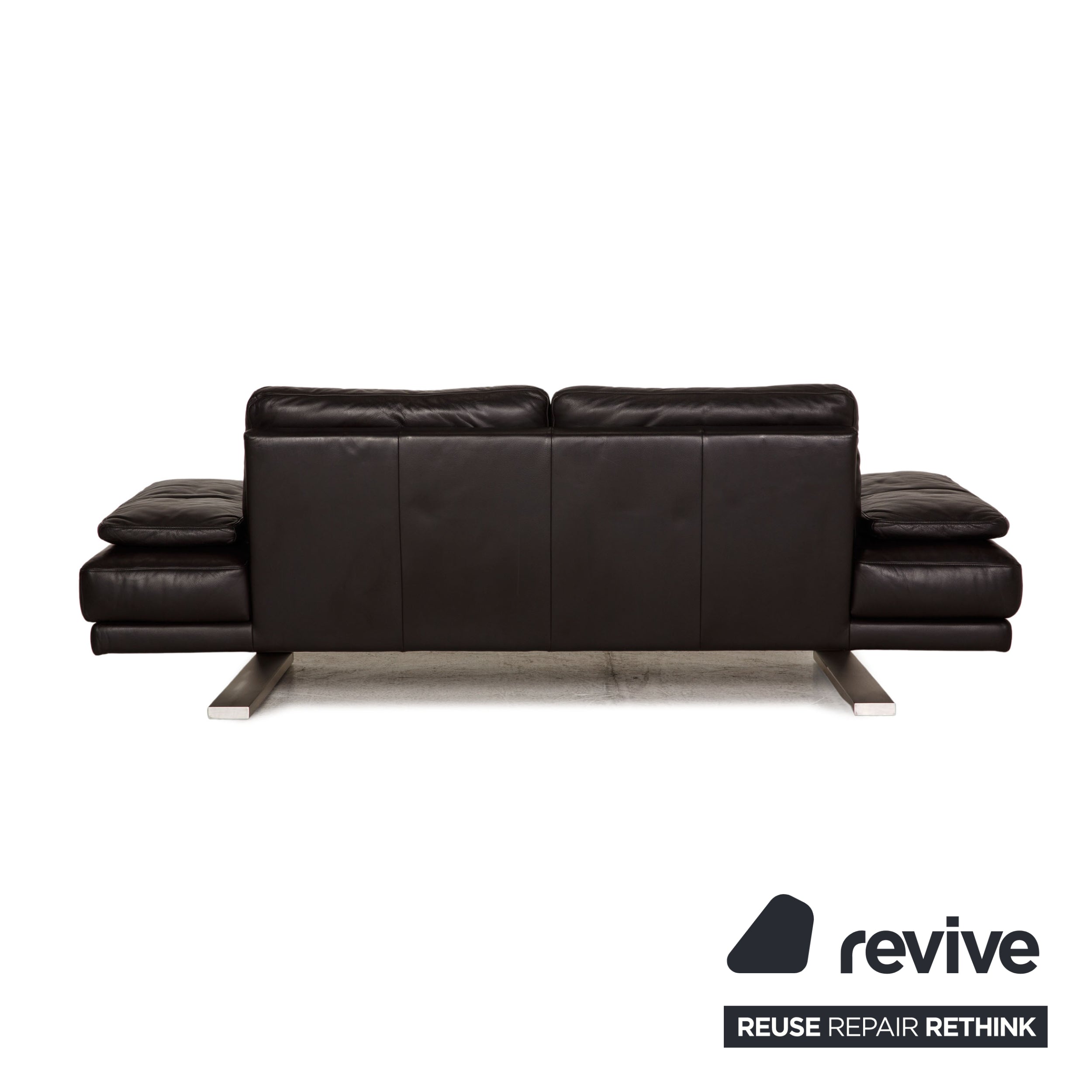 Rolf Benz 6600 Leder Sofa Schwarz Dreisitzer Couch