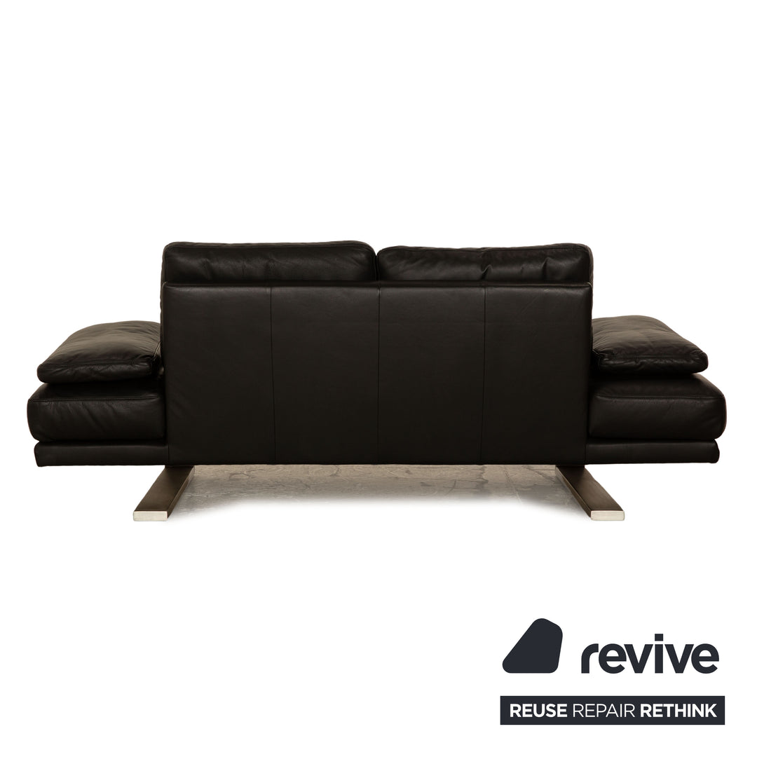 Rolf Benz 6600 Leder Sofa Schwarz Zweisitzer Couch