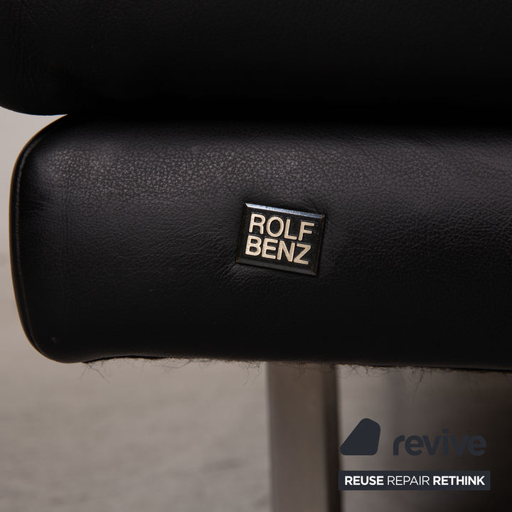 Rolf Benz 6600 Leder Sofa Schwarz Zweisitzer Couch