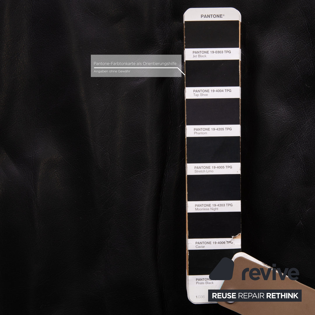 Rolf Benz 6600 leather sofa black two-seater couch