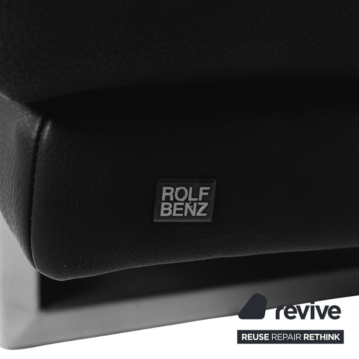 Rolf Benz 6600 leather sofa black two-seater couch