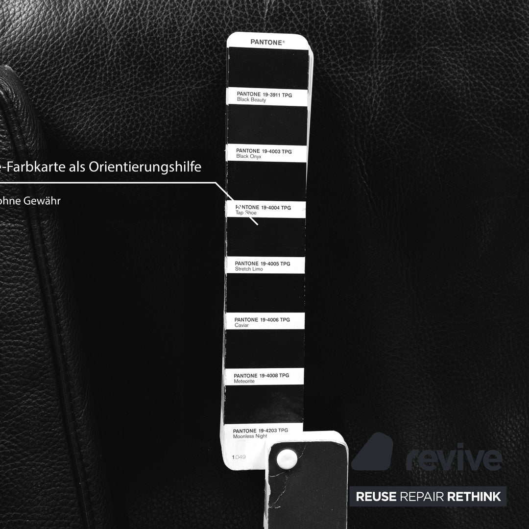 Rolf Benz 6600 leather sofa black two-seater couch