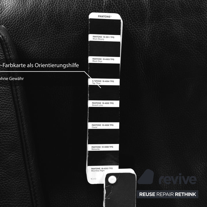 Rolf Benz 6600 leather sofa black two-seater couch