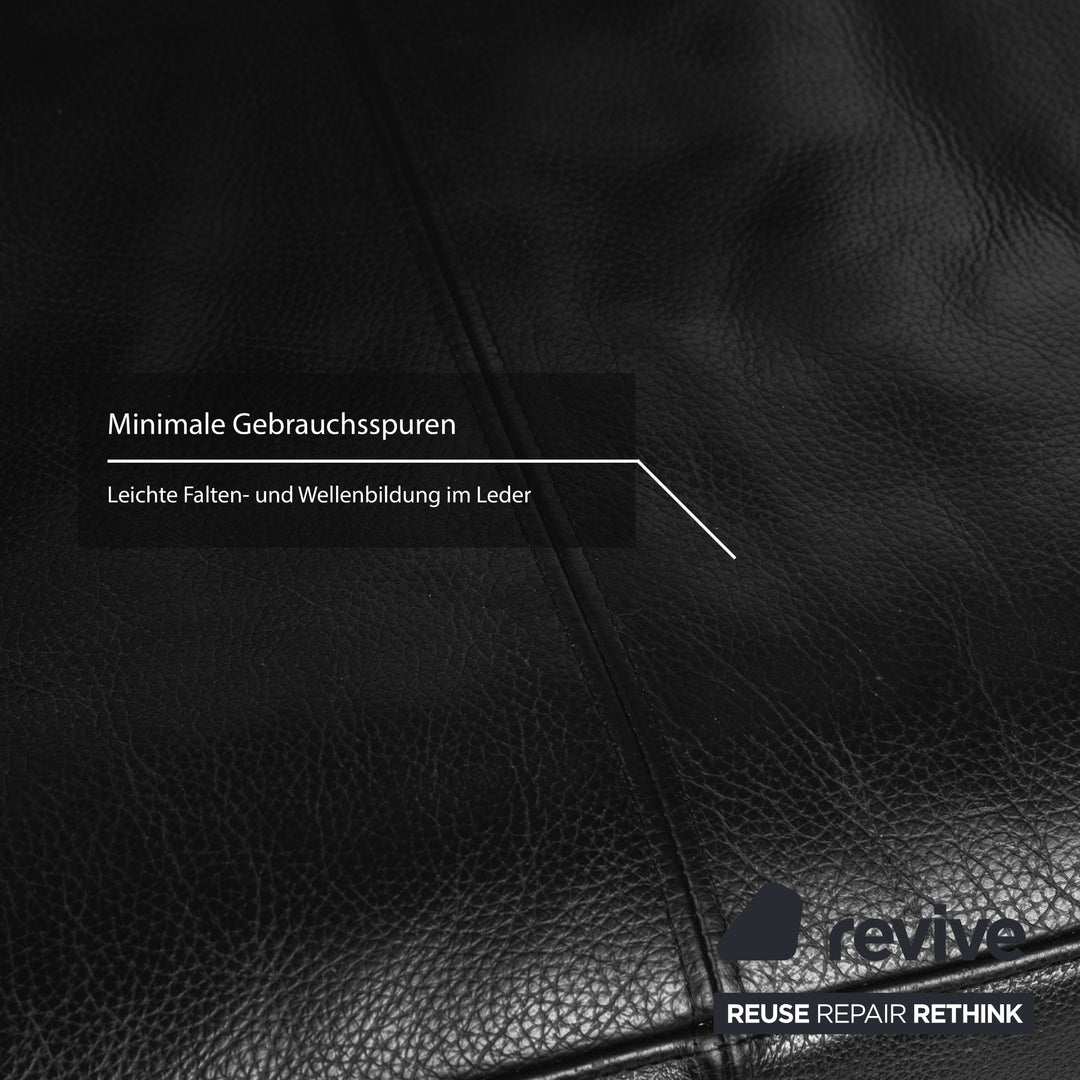 Rolf Benz 6600 leather sofa black two-seater couch