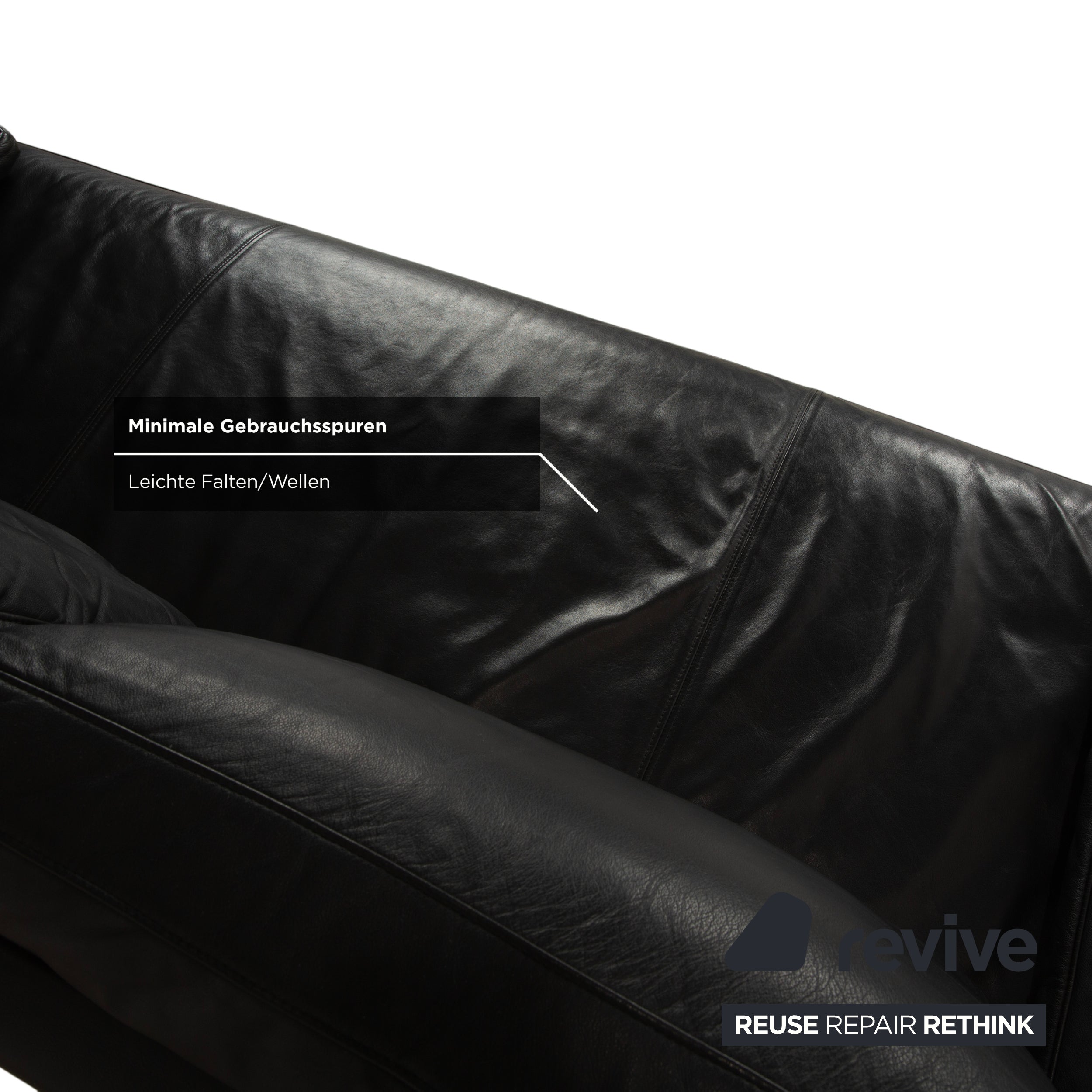 Rolf Benz 6600 Leder Zweisitzer Schwarz Sofa Couch