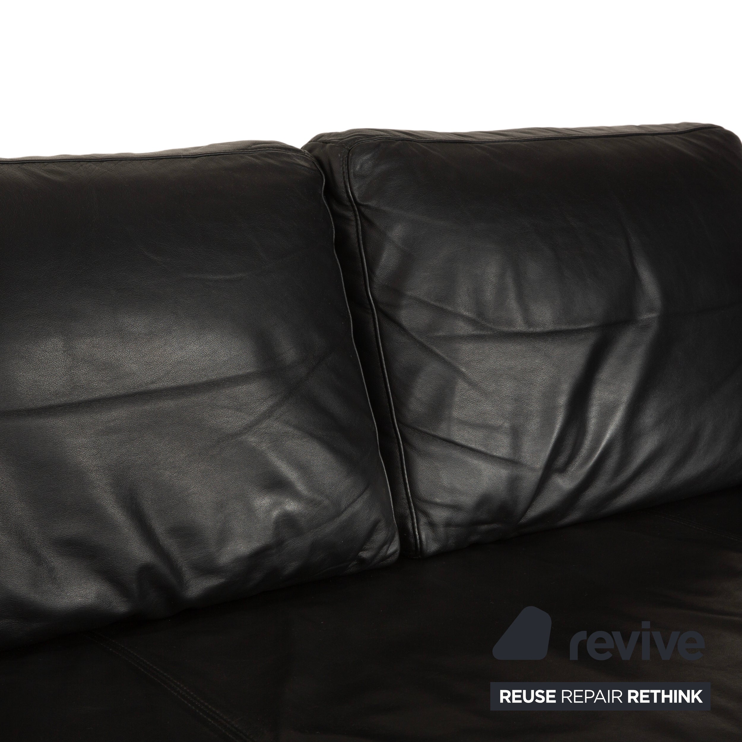 Rolf Benz 6600 Leder Zweisitzer Schwarz Sofa Couch