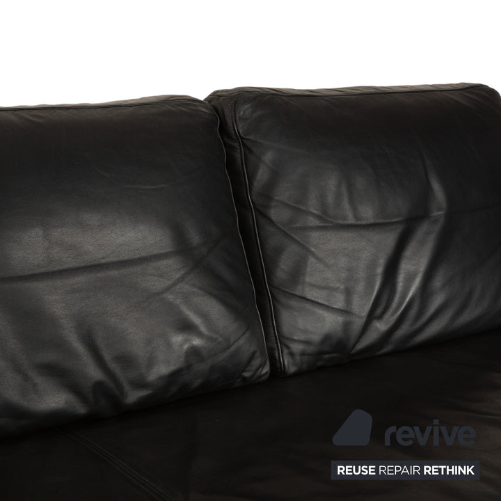 Rolf Benz 6600 Leder Zweisitzer Schwarz Sofa Couch