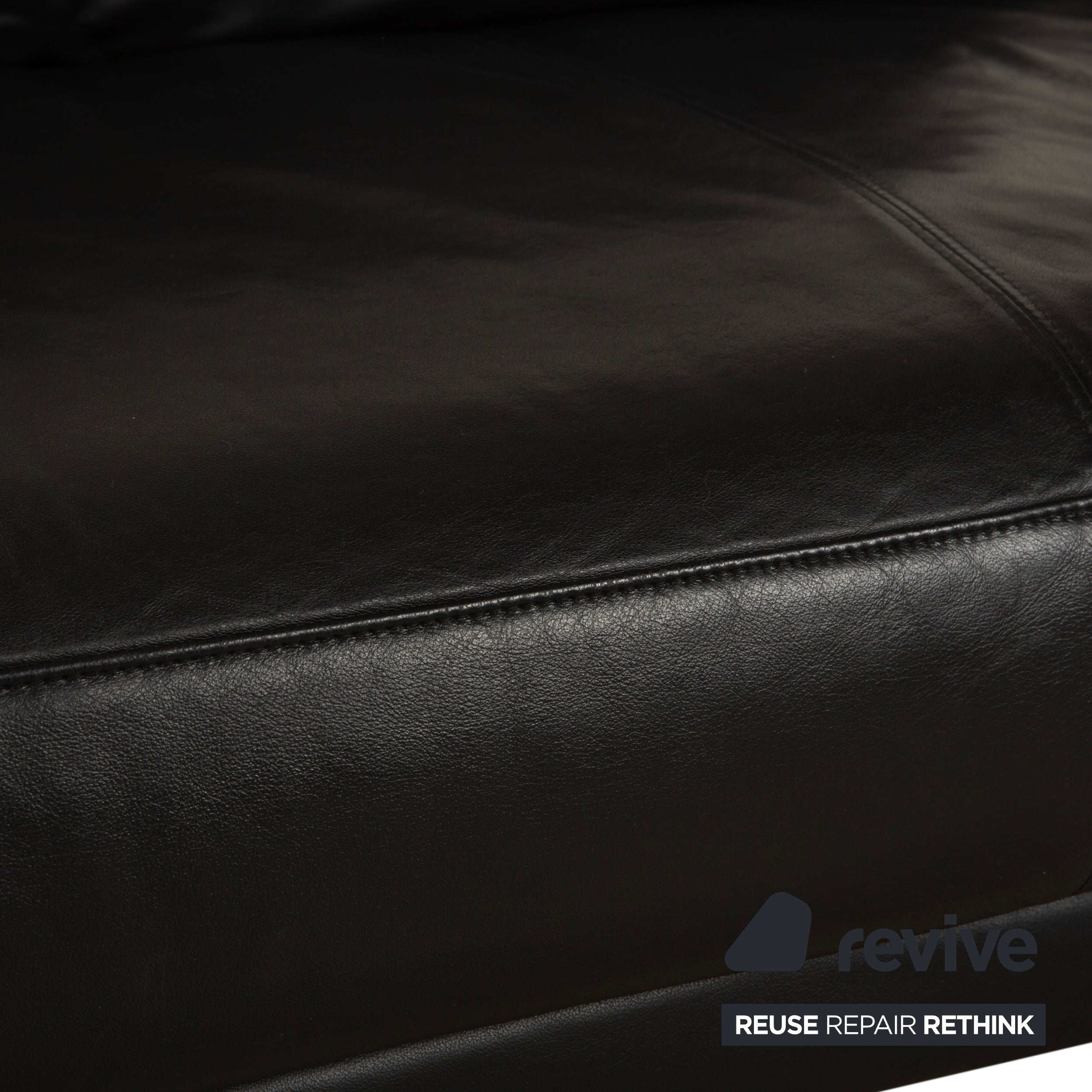Rolf Benz 6600 Leder Zweisitzer Schwarz Sofa Couch