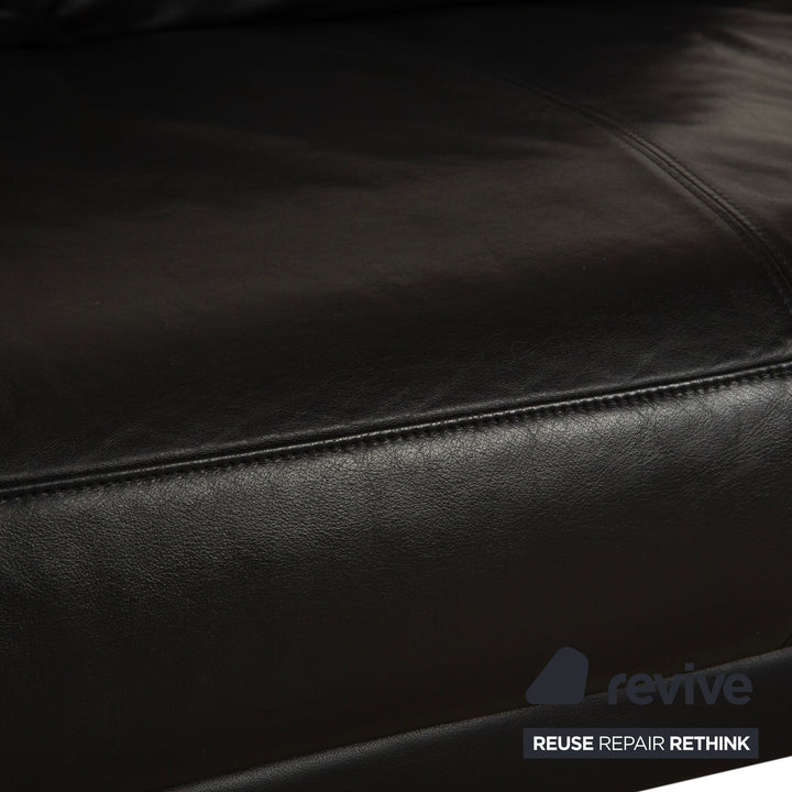 Rolf Benz 6600 Leder Zweisitzer Schwarz Sofa Couch