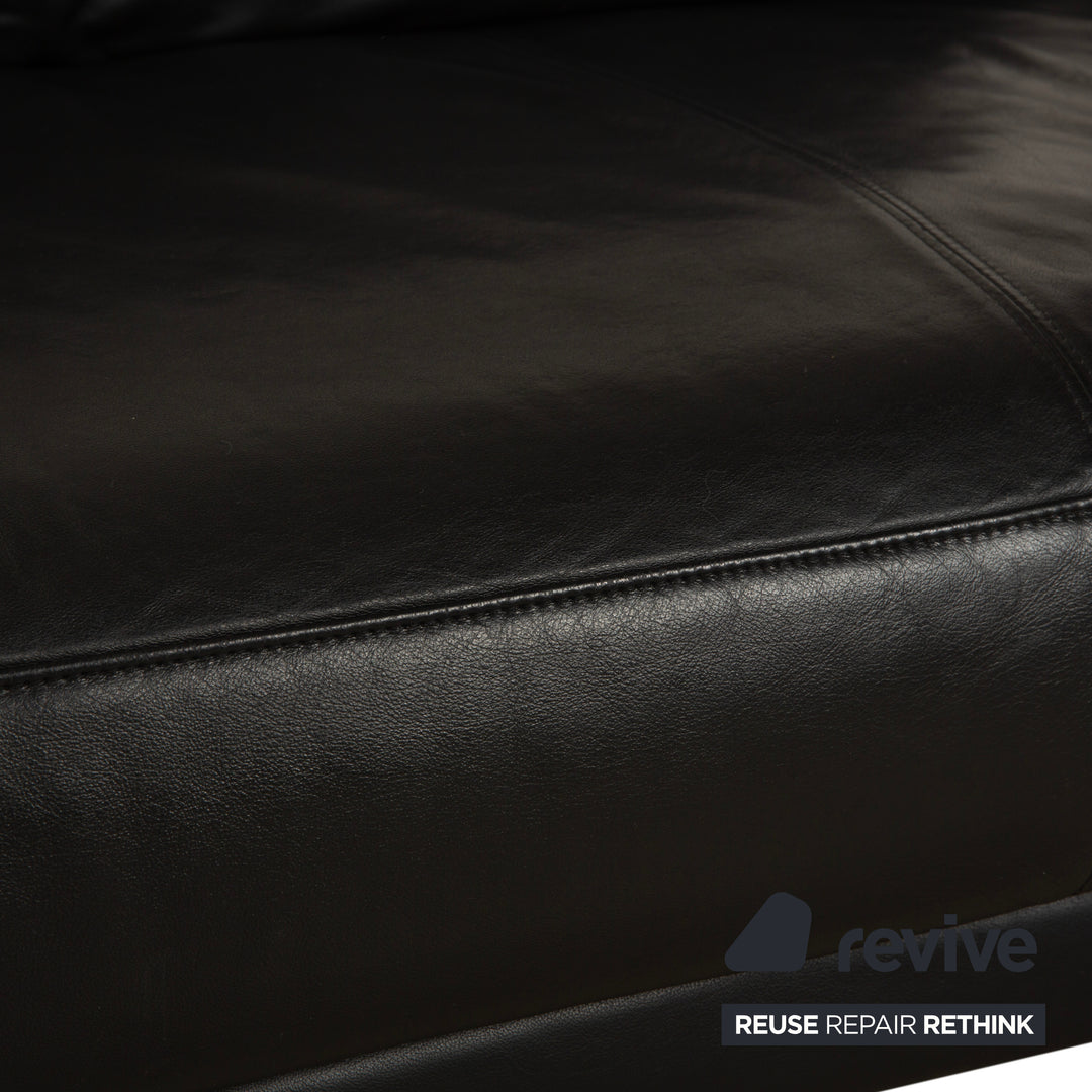Rolf Benz 6600 Leder Zweisitzer Schwarz Sofa Couch