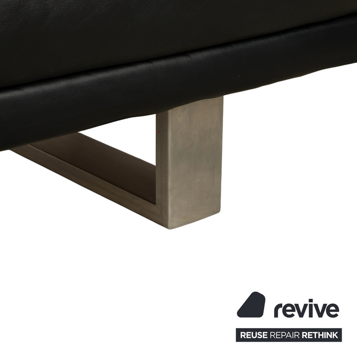 Rolf Benz 6600 Leder Zweisitzer Schwarz Sofa Couch