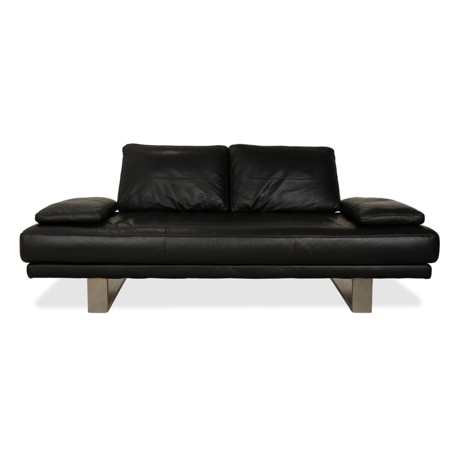 Rolf Benz 6600 Leder Zweisitzer Schwarz Sofa Couch