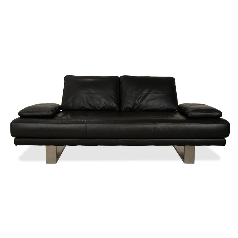 Rolf Benz 6600 Leder Zweisitzer Schwarz Sofa Couch