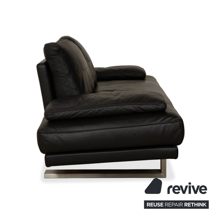 Rolf Benz 6600 Leder Zweisitzer Schwarz Sofa Couch