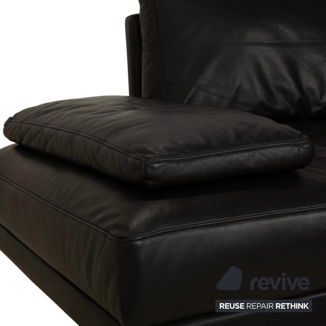 Rolf Benz 6600 Leder Zweisitzer Schwarz Sofa Couch