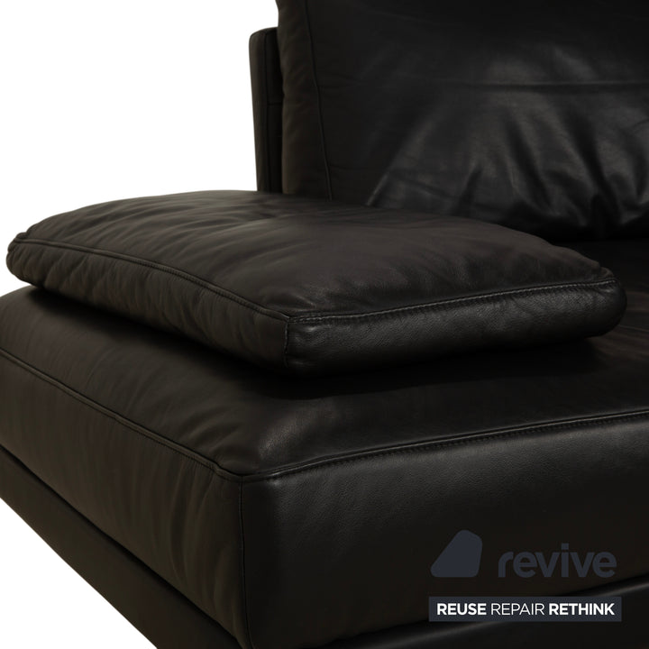 Rolf Benz 6600 Leder Zweisitzer Schwarz Sofa Couch