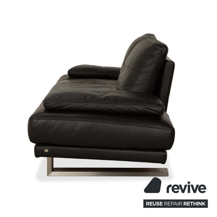 Rolf Benz 6600 Leder Zweisitzer Schwarz Sofa Couch