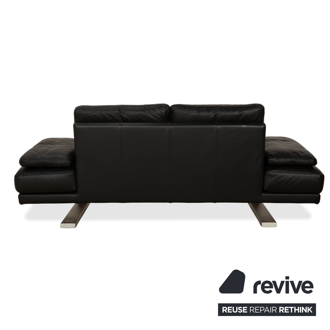 Rolf Benz 6600 Leder Zweisitzer Schwarz Sofa Couch