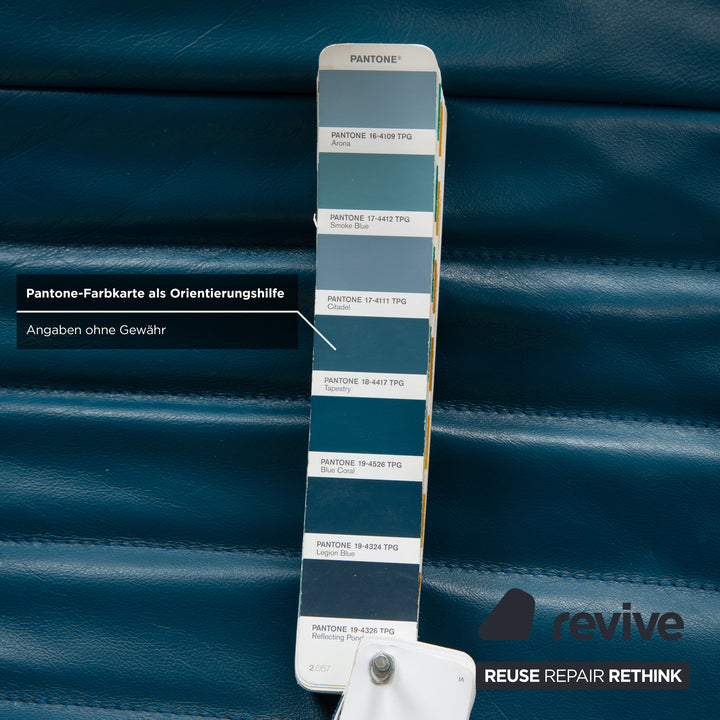 Rolf Benz 680 Leather Chaise Lounge Petrol Blue Manual Function